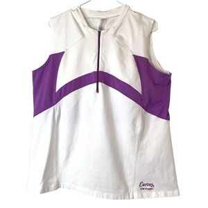 Curves for Women Logo Athletic Workout Top w/Built In Sports Bra Plus 2X VTG 90s